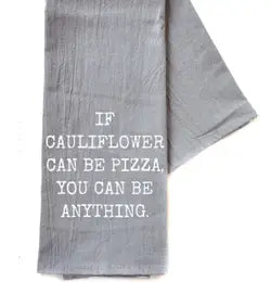 If Cauliflower Can Be Pizza You Kitchen Towel-Grey