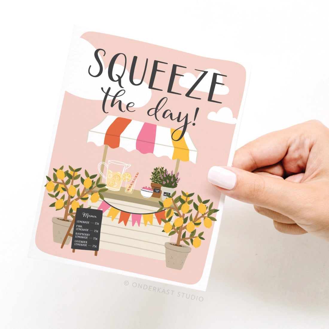 Squeeze the Day Lemonade Stand Greeting Card