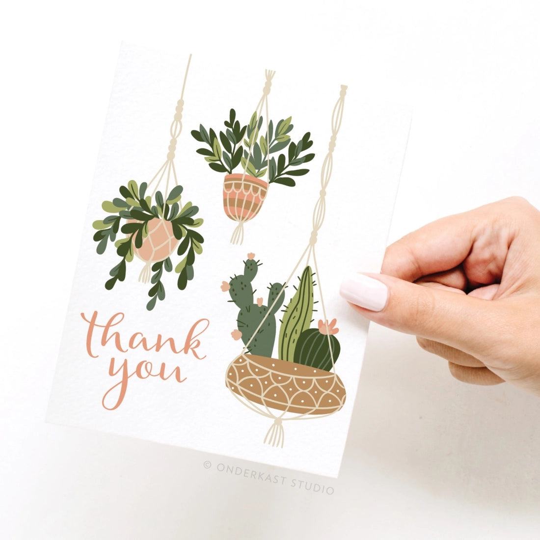 Thank You Hanging Plants + Succulents Greeting Card