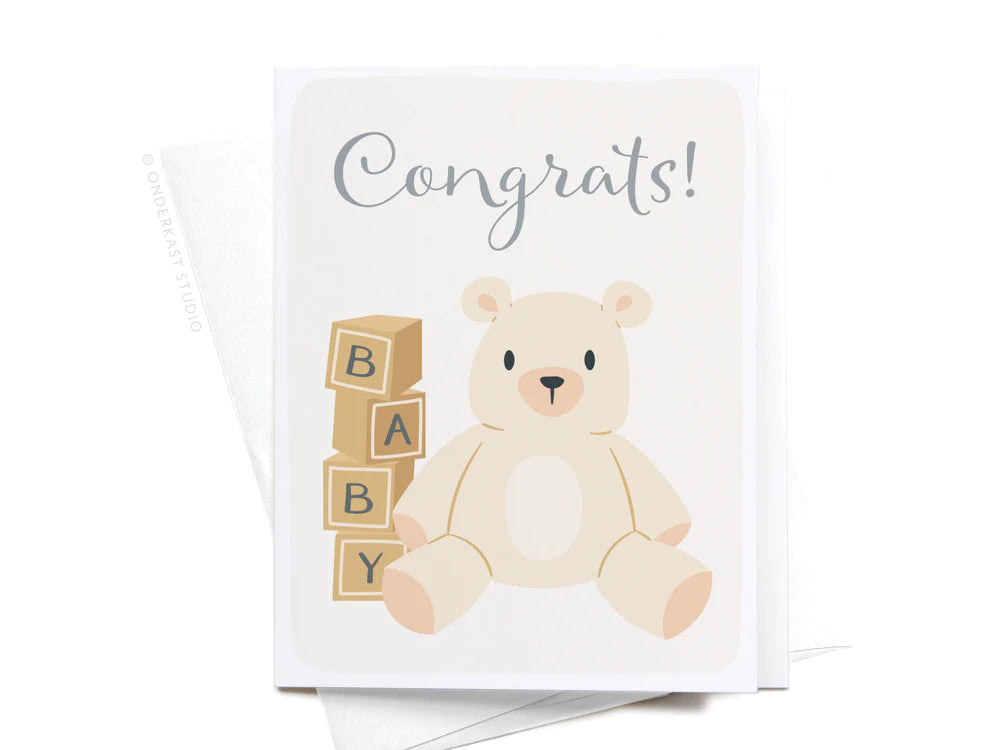 Congrats! Teddy Bear Greeting Card