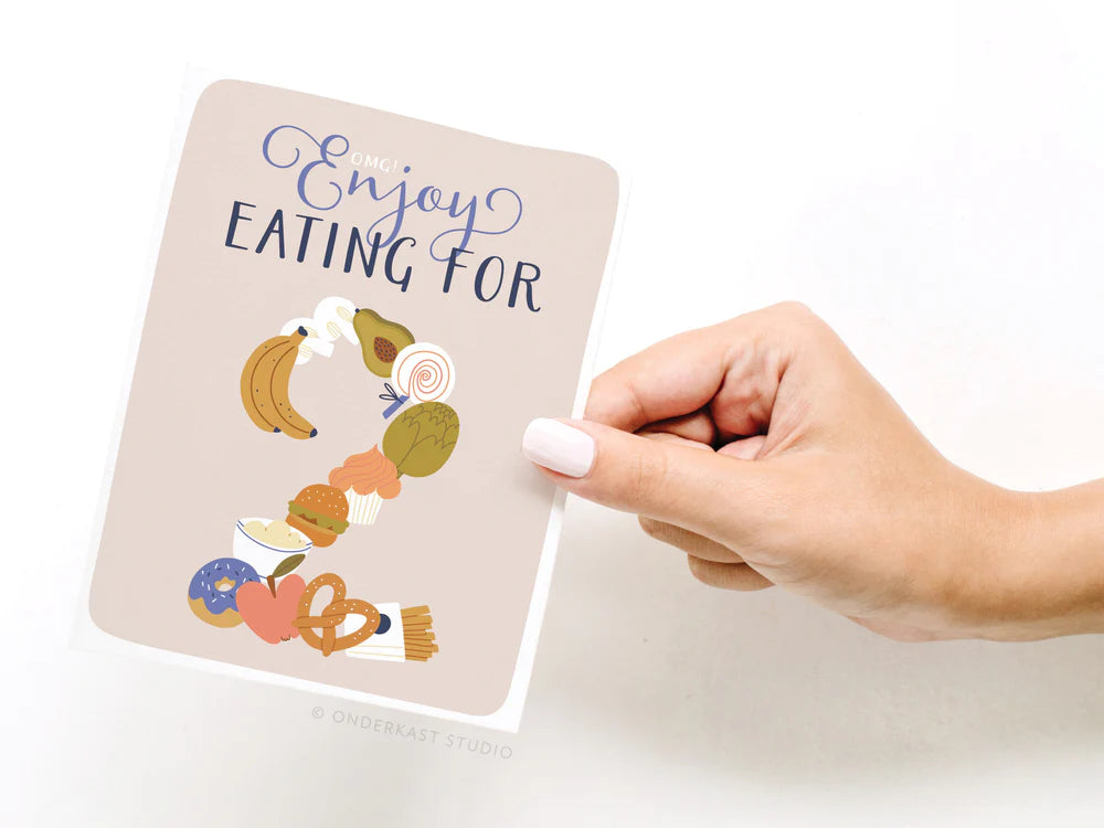 OMG! Enjoy Eating for 2 Greeting Card